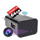 Mini Camera de Segurança Z15 Wifi Escondida em Formato de Carregador Tomada Full hd + Cartão de 64gb