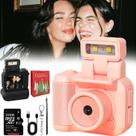 Mini câmera Retro Snap 1080P HD com 32 GB de memória rosa