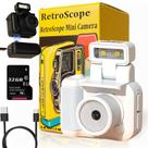 Mini câmera retroscópica 1080p de vídeo 32GB microSD branca