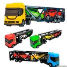 Mini Caminhão Com Dois Carrinhos Cegonheiro De Brinquedo Infantil