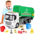 Mini caminhão de lixo Toy Mcredse 11,8" com função de despejo