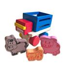 Mini Caminhão Fazendinha Animais Sortidos de Madeira Brinquedo Lúdico