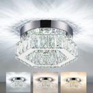 Mini candelabro LED HomLaiting 10x20 cm en cristal K9