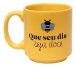 Mini Caneca Abelhinha Que Seu Dia Seja Doce 100ml - Amarelo Mini Caneca Abelhinha Que Seu Dia Seja Doce 100ml - Amarelo