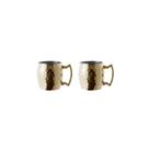 Mini Caneca Moscow Mule Inox Dourado Velho 60ml Finger Food 2un