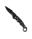 mini canivete inteiramente preto c/ lamina inox textura carambite