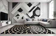 Mini Capacho Marbella Elite Cyclone Black Pompeia 040x060 cm - Antiderrapante, Lavável e Sofisticado