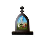 Mini Capela de Nossa Senhora de Fátima em MDF - Marrom Escuro - Decoração Religiosa