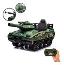 Mini Carro Elétrico Infantil Tanque Guerra 12V Controle Musica Brinqway Bw279 cor Verde