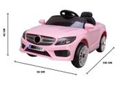 Mini Carro Infantil Elétrico Mercedes com Controle Remoto Luz e Sons Rosa