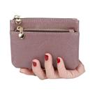 Mini Carteira Feminina De Couro Com Zíper, Porta-cartões, Chaveiro Infantil, Carteira De Bolso