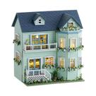 Mini Casa De Bonecas De Madeira Princesa Rosa Com Móveis E Luz, Kit De Montagem DIY, Modelo De