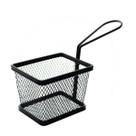 Mini cesta retangular petiscos Fry inox preto -Dynasty