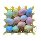 Mini Cestinha Decoração de Páscoa com 12 mini ovos