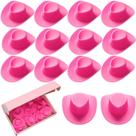 Mini chapéu de cowboy Civilight 24 peças rosa para decoração de festa de bonecas