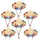 Mini chapéus sombrero mexicanos Fadcaer, 6 peças para festa de festa Mini chapéus sombrero mexicanos Fadcaer, 6 peças para festa de festa