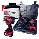 Mini Chave de Impacto 1.2 Brushless 550Nm Bateria 21V Sigma Tools Profissional 3 Velocidades Automotiva com 2 Baterias