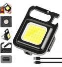 Mini Chaveiro Led Usb Mosquetão Abridor Imã Pesca Camping Recarga Branco Preto