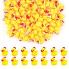 Mini Christmas Resin Ducks KINBOM 80 unidades amarelas com chapéu de Natal
