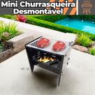 Mini Churrasqueira Portátil Desmontável Com Grelha