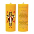 Mini Círio Pascal Jesus Amarelo Adesivo