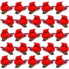 Mini clipe cardinal de Natal para enfeites de árvore, decorações de pássaros, conjunto de 30 coroas de veludo vermelho brilhante e penas de aproximadamente 1,5 polegadas de comprimento, guirlandas, artesanato de decoração da Gift Boutique