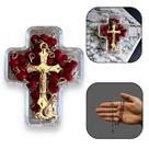 Mini Colar Terço Nossa Senhora Aparecida Aroma de Rosas Dourado 4 mm