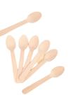 Mini Colher de madeira lisa pequena descartável - Kit 150un