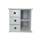 Mini Cômoda 3 Gavetas e 2 Repartições 27x27x26 Mdf Madeira Pintado Branco