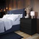Mini Cômoda 3 Gavetas Ej Sala Quarto Preto Rede Móveis
