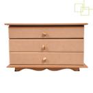 Mini Comoda de Mesa Decorativa Organização Acessorios em MDF 3 Gavetas