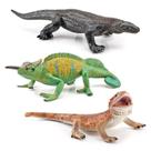 Mini conjunto de bonecos de anfíbios Desert Chameleon Lizard Gecko, 3 unidades