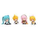 Mini conjunto de bonecos Vocaloid Miku Len Rin Luka PVC 4 figuras
