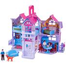 Mini conjunto de brinquedos dobrável Liberty Imports My Pretty Dollhouse Fold and Go Pretend Play com brinquedo de bolso, figuras de família, móveis domésticos e acessórios