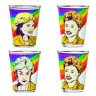 Mini conjunto de copos Silver Buffalo Golden Girls Rainbow Grid, pacote com 4 Mini conjunto de copos Silver Buffalo Golden Girls Rainbow Grid, pacote com 4