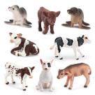 Mini conjunto de figuras de animais de fazenda, 8 peças de modelos realistas de PVC Mini conjunto de figuras de animais de fazenda, 8 peças de modelos realistas de PVC