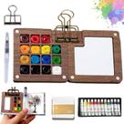 Mini conjunto portátil de pintura aquarela com 12 cores e 15 compartimentos Mini conjunto portátil de pintura aquarela com 12 cores e 15 compartimentos