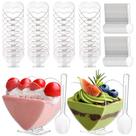 Mini copo de sobremesa de plástico Coloch, pacote de 100 com colher de 80 mL transparente