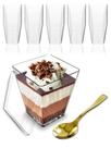 Mini copos de sobremesa Catertopia 150 ml com tampas e colheres (pacote com 50)
