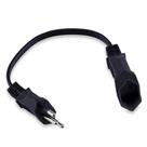 Mini Cordão Prolongador Tripolar Cabo 3 X 0,75mm 20cm 10A Preto - Force Line