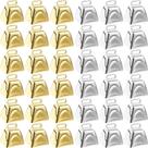 Mini Cow Bells Boao 36 unidades de ouro e prata 2,5 x 2,5 x 1,3 cm