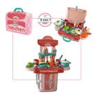 Mini Cozinha Infantil Completa 3 em 1 com Maleta Portátil