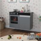 Mini Cozinha Infantil Luli Com Pia e Fogao Cinza Preto Ofertamo