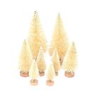 Mini Decorações De Árvore De Natal: 8 Peças De Árvores De Sisal Com Base De Madeira Para Festas De Mini Decorações De Árvore De Natal: 8 Peças De Árvores De Sisal Com Base De Madeira Para Festas De