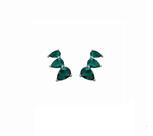 Mini ear cuff três gotas esmeralda banhado a ródio branco Mini ear cuff três gotas esmeralda banhado a ródio branco