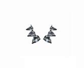 Mini ear cuff três gotas fumê banhado a ródio negro