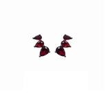 Mini ear cuff três gotas rubi banhado a ródio negro