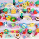 Mini Erasers Cllayees, 72 unidades para crianças, prêmios em sala de aula, meninas