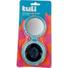 Mini Escova de Cabelo com Espelho Azul Turquesa - Tuli