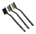 Mini Escovas De Aço Com Cabo Plástico 3 Peças 8ag
